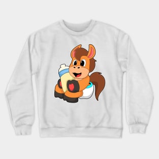 Horse with Baby bottle Crewneck Sweatshirt